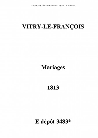 Vitry-le-François. Mariages 1813