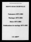Mont-sur-Courville. Naissances, mariages, décès, publications de mariage 1873-1882