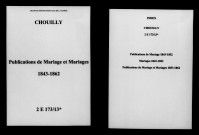 Chouilly. Publications de mariage, mariages 1843-1862