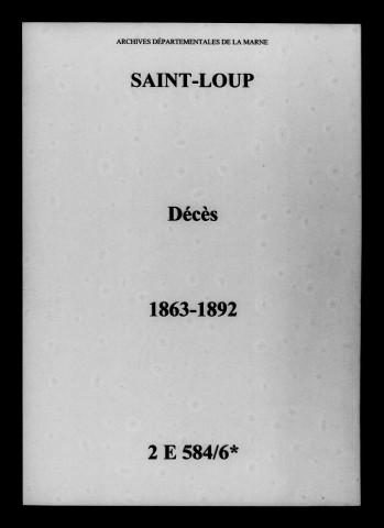 Saint-Loup. Décès 1863-1892