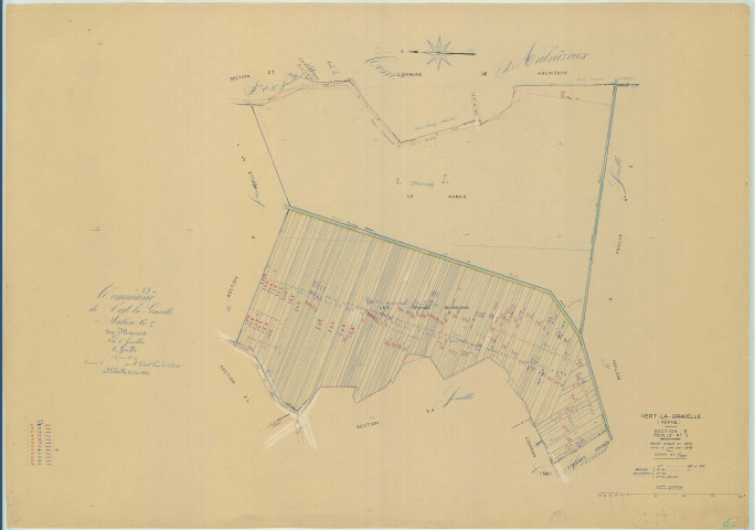 Vert-Toulon (51611). Section G2 échelle 1/1250, plan mis à jour pour 1958, plan non régulier (papier)