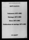 Sept-Saulx. Naissances, mariages, décès, publications de mariage 1873-1882