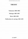 Thuisy. Naissances, publications de mariage, mariages, décès 1883-1892