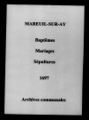 Mareuil-sur-Ay. Baptêmes, mariages, sépultures 1697