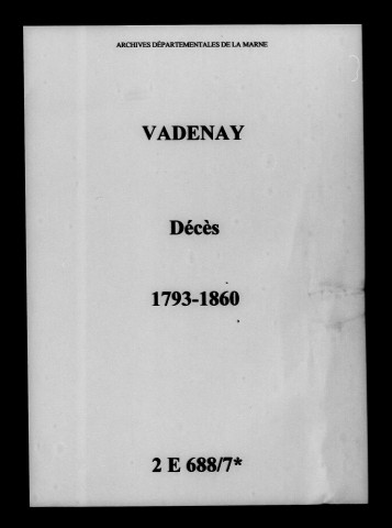 Vadenay. Décès 1793-1860
