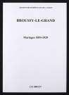 Broussy-le-Grand. Mariages 1893-1929