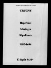 Crugny. Baptêmes, mariages, sépultures 1682-1694