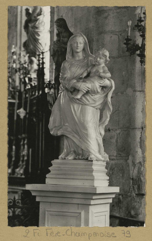 FÈRE-CHAMPENOISE. 79-Vierge à l'enfant (bois, Ecole Florentine 18e siècle) / Rex Photo, photographe à Fère-Champenoise.