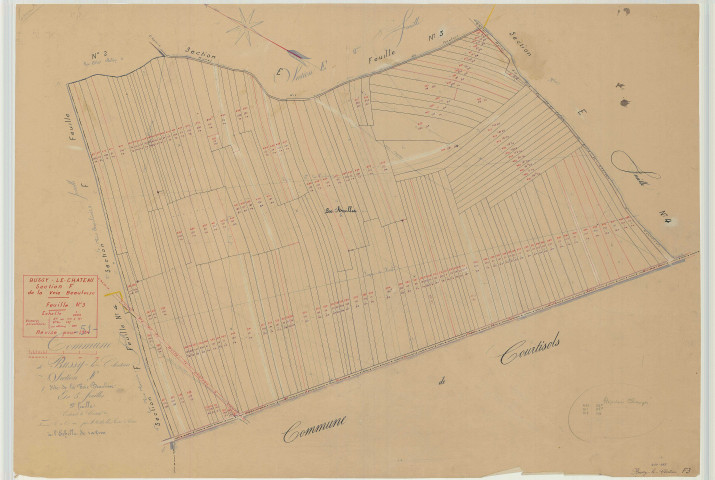 Bussy-le-Château (51097). Section F3 échelle 1/2000, plan mis à jour pour 1934, plan non régulier (papier)