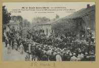 HANS. 582. La Grande Guerre 1914-15. En champagne. Combat de Ville-sur-Tourbe. Convoi de 400 prisonniers arrivant à Hans (Marne).
(92 - NanterreBaudinière).1914-1915