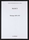 Mancy. Mariages 1893-1929