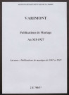 Varimont. Publications de mariage an XII-1927