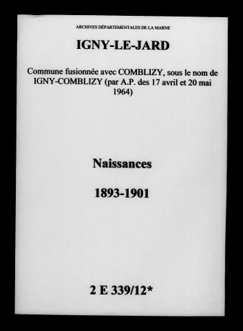 Igny-le-Jard. Naissances 1893-1901
