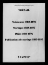 Trépail. Naissances, mariages, décès, publications de mariage 1883-1892