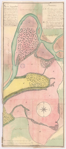 Abbaye de Trois-Fontaines. Carte topographique du terrain pocédé par les héritiers du nommé Richard, 1776.