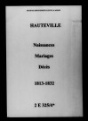 Hauteville. Naissances, mariages, décès 1813-1832