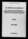 Mesnil-lès-Hurlus (Le). Décès 1871-1891
