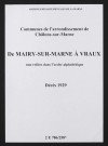 Communes de Mairy-sur-Marne à Vraux de l'arrondissement de Châlons. Décès 1929
