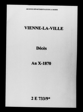 Vienne-la-Ville. Décès an X-1870