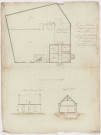 Plan coupe et élévation du presbytère à reconstruire au village de Soudron, 1786.