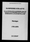 Dampierre-sur-Auve. Mariages 1793-1870
