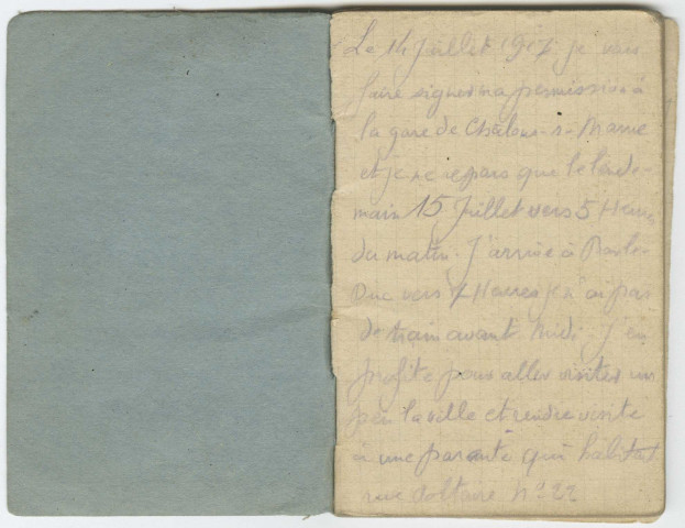 Troisième carnet de route de Jules Regnauld (juillet 1917 - novembre 1918).