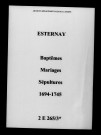 Esternay. Baptêmes, mariages, sépultures 1694-1745