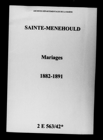 Sainte-Menehould. Mariages 1882-1891