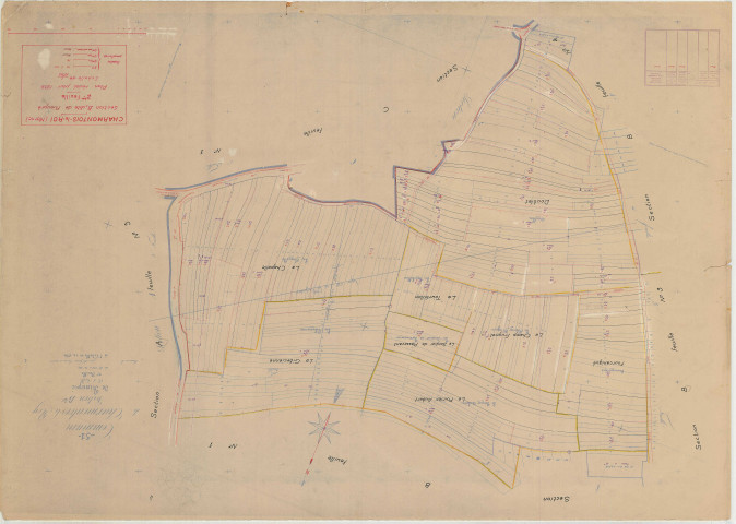 Charmontois (Les) (51132). Section B2 échelle 1/1250, plan mis à jour pour 1939 (ancienne commune de Charmontois-le-Roi), plan non régulier (papier)