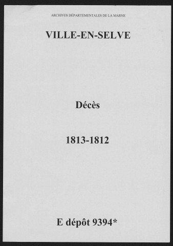 Ville-en-Selve. Décès 1813-1822