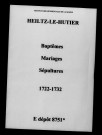 Heiltz-le-Hutier. Baptêmes, mariages, sépultures 1722-1732