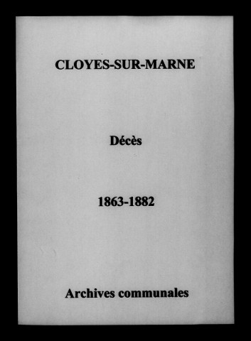 Cloyes-sur-Marne. Décès 1863-1882