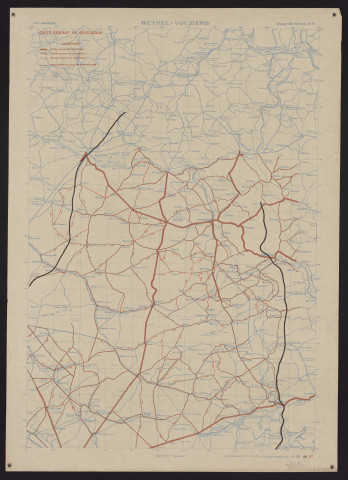 Rethel - Vouziers.
Service géographique de l'armée] (Imp.G.C.T.A. IV n° 85, 86, 87).1918