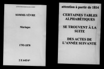 Somme-Yèvre. Mariages 1793-1870