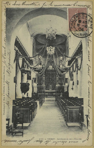 VERZY. 873-Intérieur de l'Église.
(02 - Château-ThierryA. Rep. et Filliette).[vers 1904]