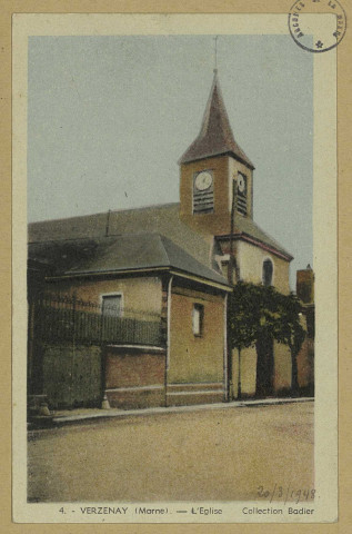 VERZENAY. -4-L'Église. Reims POL Édition Jacques Fréville. [vers 1948]  Collection Badier 