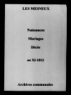 Mesneux (Les). Naissances, mariages, décès an XI-1812