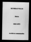 Humbauville. Décès 1843-1872