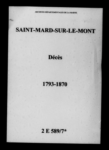 Saint-Mard-sur-le-Mont. Décès 1793-1870