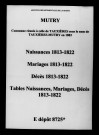 Mutry. Naissances, mariages, décès 1813-1822