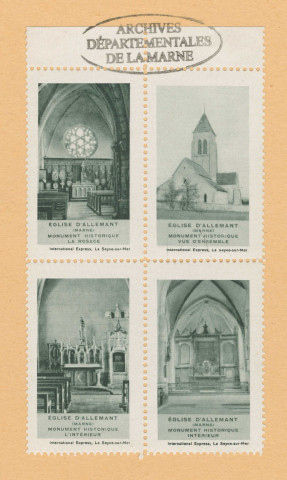Église d'Allemant (Marne). Monument Historique. La Seyne-sur-Mer International Express. [1937] 