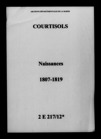 Courtisols. Naissances 1807-1819