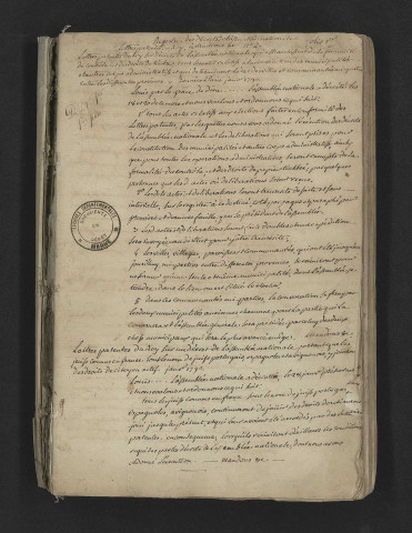 Lois et décrets puis délibérations municipales (à partir du folio 69)