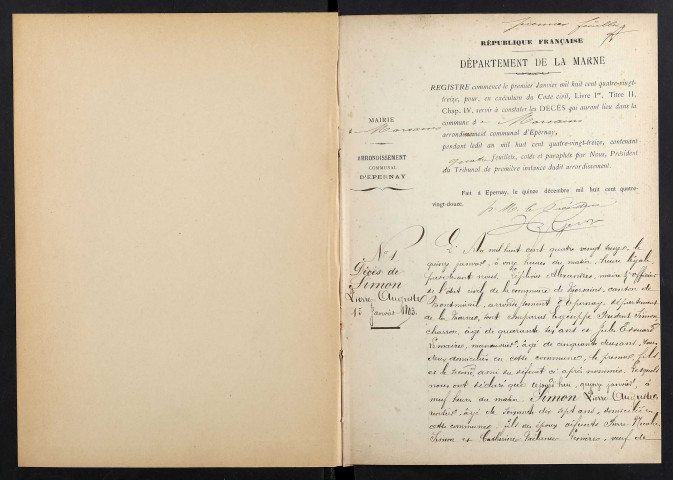 Morsains. Décès 1893-1929