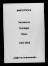 Soulières. Naissances, mariages, décès 1861-1862