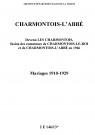 Charmontois-l'Abbé. Mariages 1910-1929