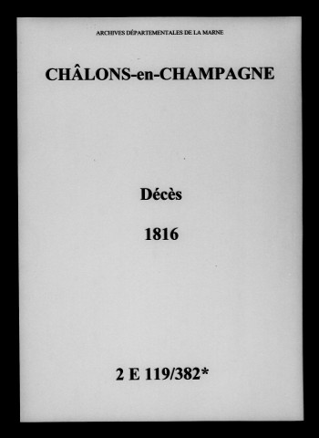Châlons-sur-Marne. Décès 1816