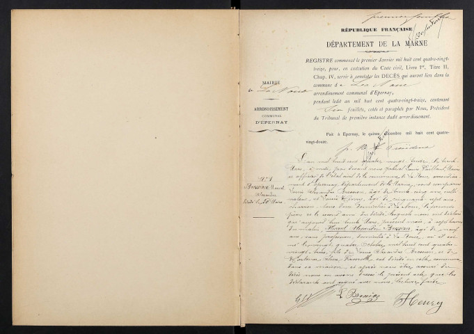 Noue (La). Décès 1893-1929