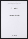 Éclaires. Mariages 1892-1909