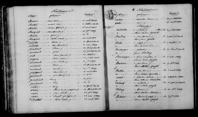 Louvercy. Table décennale an XI-1812